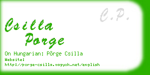 csilla porge business card